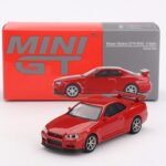 Mini GT 1/64 1999 nissan skyline gt-r r34 v-spec, active red