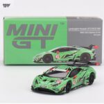 Mini GT 1/64 2023 lamborghini huracan gt3 evo2 #63 iron lynx daytona 24 hrs 2023, green