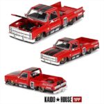 Mini GT 1/64 chevrolet silverado kaido v1 pick-up, red/ black stripes