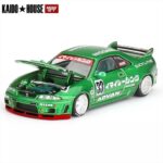Mini GT 1/64 1995 nissan skyline gt-r r33 imai racing v1, green - Image 2