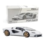 POP RACE 1/64 lamborghini countach lpi 800-4, bianco siderale