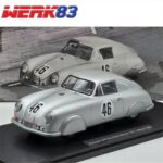 Werk83 1/18 1951 porsche 356 sl #46 class winner 24h lemans veuillet mouche, silver