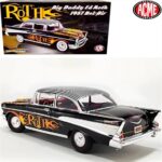 1957 big daddy ed roth chevrolet bel air, 1/18 black with roth flames