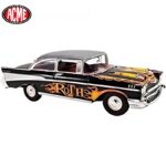 1957 big daddy ed roth chevrolet bel air, 1/18 black with roth flames - Image 2