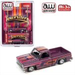 Auto World 1/64 1983 chevrolet silverado pick-up lowrider, purple