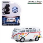GreenLight 1/64 1964 volkswagen type 2 t1 samba bus flower power *club vee-dub series 17*, white