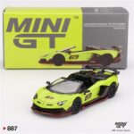 Mini GT 1/64 2022 lamborghini aventador svj 63 roadster verde shock, green-yellow
