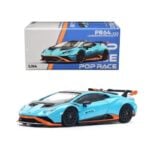 POP RACE 1/64 lamborghini huracan, sto blu laufey/arancio xanto