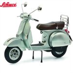 Schuco 1/10 vespa px 125 with luggage carrier 70 years, metallic silver