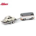 Schuco volkswagen t1 + trailer  volkswagen beetle aircooled boxer service, creme/grey, scale:1/64 - Image 2