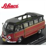 Schuco 1/43 volkswagen t1 samba woody, red/black