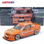 Werk83 1/18 1993 bmw e36 coupe #9 a.hahne *jägermeister* dtm, orange