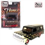 Auto World 1/64 1965 chevrolet suburban, black with flames