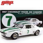 GMP 1967 chevy camaro z/28 alan green chevrolet #7 gary gove/mark skip scott max dudley, white, 1/18