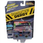Johnny Lightning 1:64 1965 chevrolet truck tow truck demolition derby,  flat smoke blue/gray