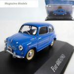 Magazine Models 1/43 1962 fiat 600d fitito, blue