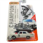 Matchbox 1/64 mercedes-benz 220s #711 ewy rosqvist. 1st female touring car grand prix winner, creme