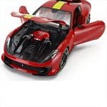 BBURAGO 1/18 2021 ferrari 812 competizione *signature series*, rosso corsa/yellow stripe - Image 2