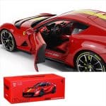 BBURAGO 1/18 2021 ferrari 812 competizione *signature series*, rosso corsa/yellow stripe - Image 4