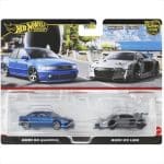 Mattel Hot Wheels Premium: 2 Pack 1/64 – Audi S4 Quattro Blue And Audi R8 LMS Grey