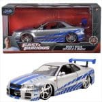 JADA 1/24 2002 Nissan Skyline GTR R34 Fast and Furious Silver with blue stripes