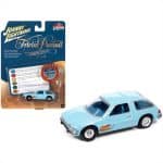 Johnny Lightning 1/64 1976 amc pacer *trivial pusuit* with poker chip, light blue