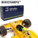 Minichamps 1/43 1987 lotus honda 99t ayron senna, 1st win monaco gp 1987, dirty version, yellow - Image 4
