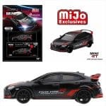 Mini GT 1/64 2017 honda civic type r fk8 customer racing study left hand drive, black/red