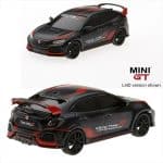 Mini GT 1/64 2017 honda civic type r fk8 customer racing study left hand drive, black/red - Image 2