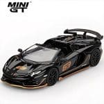 Mini GT 1/64 2023 lamborghini aventador svj 63 roadster, nero aldebaran