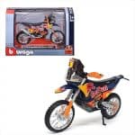 Bburago 1/18 - Reb Bull KTM 450 Rally 2019 Dakar Rally Diecast #01 - Blue Orange Yellow
