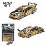 MINI GT 1/64 1999 nissan silvia s15 top secret d1gp, brown-gold