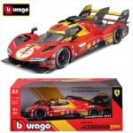 BBURAGO 1/18 2024 ferrari 499p #50 fuoco/molina/nielsen winner 24h le mans 2024, red/yellow/black