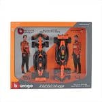 BBURAGO 1/43 2024 mclaren mcl38 #4 lando norris with #81 oscar piastri-2 car set, orange/black