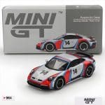 MINI GT 1/64 2024 porsche 911 992 rally tribute dakar ice grey metallic,  red/blue/silver