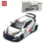 Pop Race 1/64 pandem gr yaris, rally livery, white/green/red