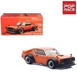 Pop Race 1/64 nissan skyline gt-r v8 drift *kenmeri*, orange