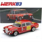 WERK83 1/18 1972 mercedes-benz amg 300 sel 6.8 #1 heyer/ betzler 24h nürburgring, red