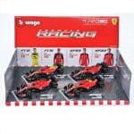 Bburago 1/43 set of 4 ferrari racing f1, red