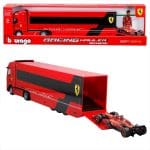 Bburago 1/43 2024 iveco s-way 570 racing transporter with sf-24 #16 chales leclerc, red
