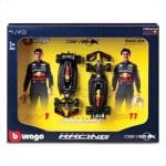 Bburago 1/43 2024 red bull rb20 #1 max verstappen with #11 sergio perez-2 car set, blue/red/yellow