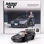 MINI GT 1/64 1992 nissan skyline gt-r r32 nismo with tsugio matsuda figure, gunmetal