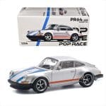 POP RACE 1/64 porsche singer, silver/blue
