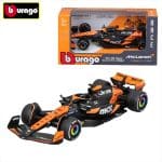 BBURAGO 1/43 2024 mclaren mcl38 #81 oscar piastri with helmet, orange/black