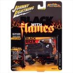 JOHNNY LIGHTNING 1/64 1957 chevrolet nomad black with flames, gloss black with flames