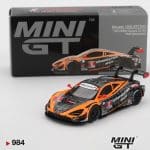 Mini GT 1/64 2024 mclaren 720s gt3 evo pfaff motorsports imsa daytona 24 hrs, orange/black