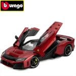 BURAGO - 1/18 - FERRARI - F80 2024 - SILVER BLACK WHEELS - SUPERCAR - RED METTALIC - Image 2