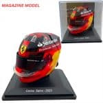 Magazine Model 1/5 - Spark CARLOS SAINZ TEAM FERRARI SF-23 3rd MONZA ITALY GP 2023 - HELMET