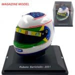 Magazine Model 1/5 - Spark Rubens Barrichello Ferrari #2 Brazil GP Formula 1 2001 helmet