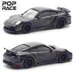 POP RACE 1/64 porsche 992 stinger gtr carbon edition *redline*, anthracite